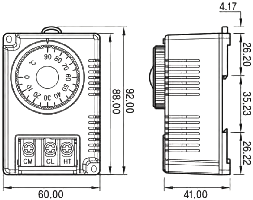 טרמוסטט קפילרי מתכוונן מולטיקומפ MULTICOMP CAPILLARY THERMOSTAT PTSC-050C